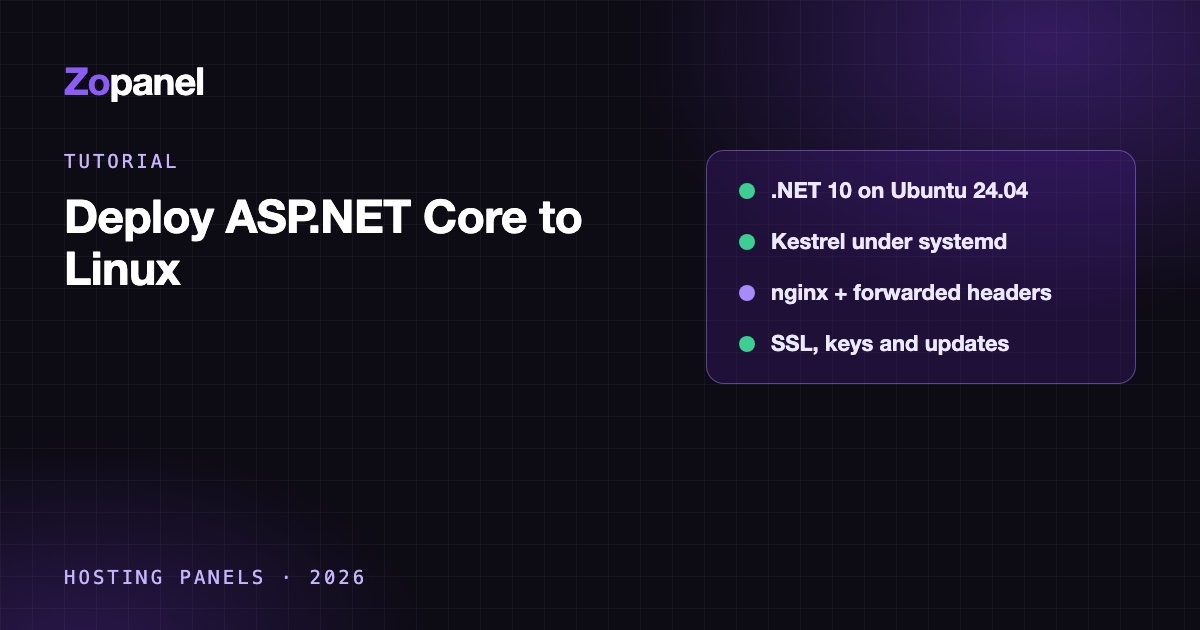Sơ đồ: trình duyệt, nginx với SSL và ứng dụng ASP.NET Core chạy trên Kestrel trong một VPS Linux