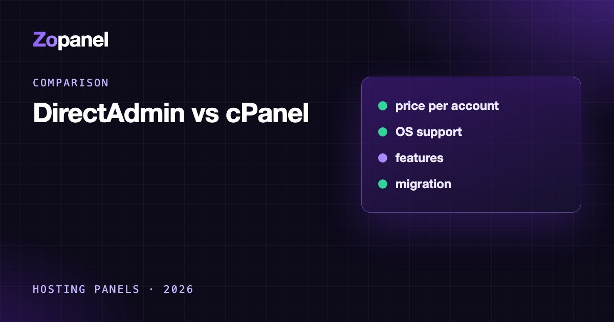 Bảng so sánh DirectAdmin và cPanel: giá, RAM, hệ điều hành