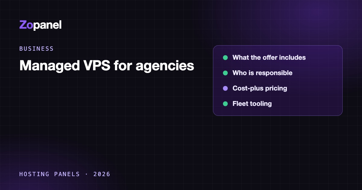 Sơ đồ gói VPS quản trị cho agency: mỗi agency một server do nhà cung cấp quản trị, bên trong là tài khoản của khách