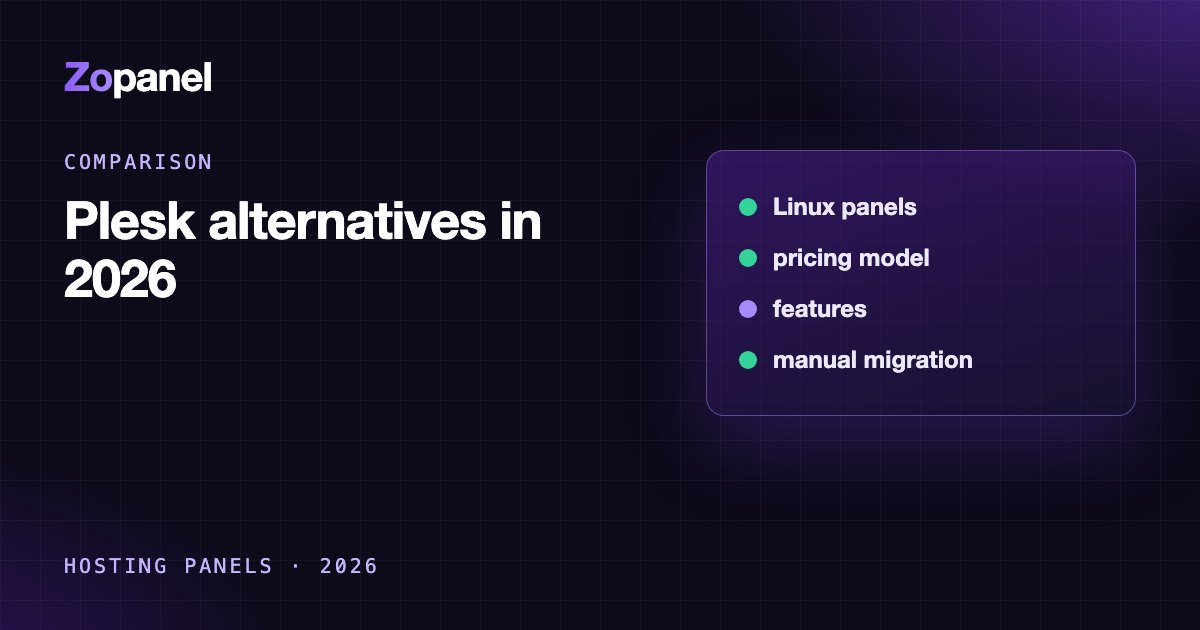 Diagram comparing Plesk with other hosting control panels on a Linux VPS