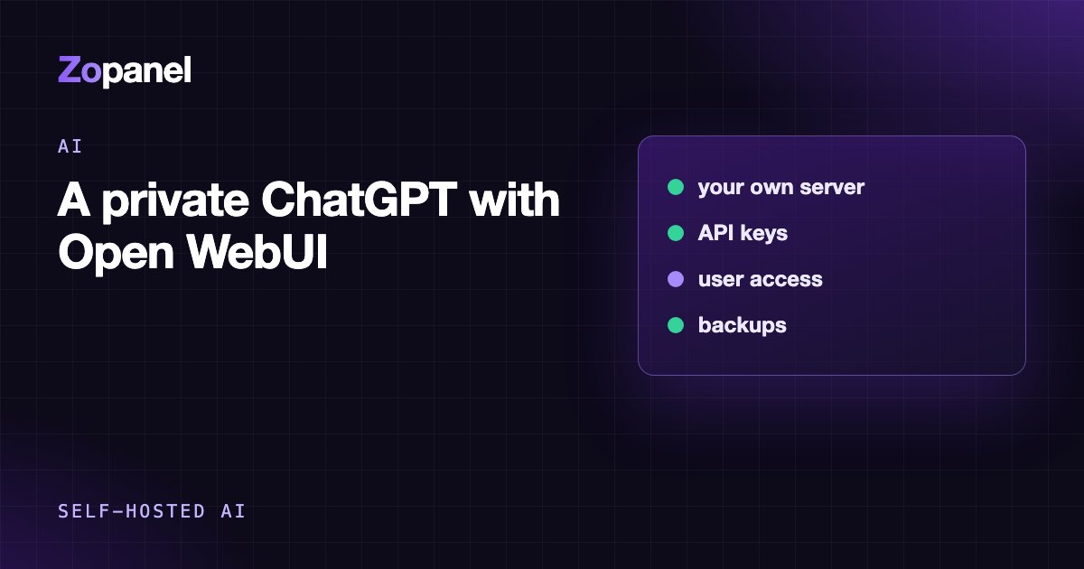 Open WebUI chat interface running on a private VPS with its own domain and HTTPS