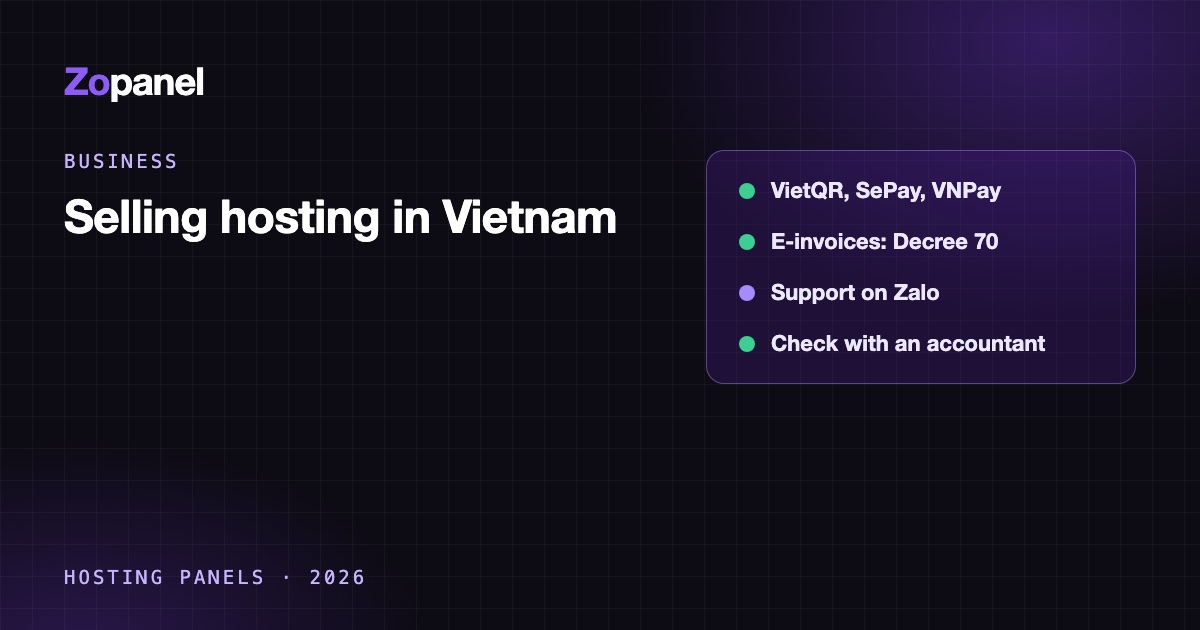 Ba cột cho việc bán hosting tại Việt Nam: thanh toán bằng QR và ví, hoá đơn điện tử, hỗ trợ tiếng Việt