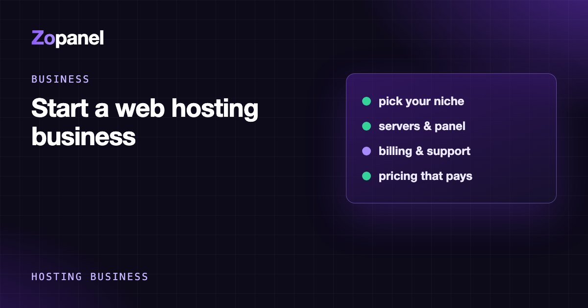 Diagram of the building blocks of a small hosting business